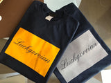 Limited edition blue short sleeved t-shirt for men in flock print COLOR YELLOW