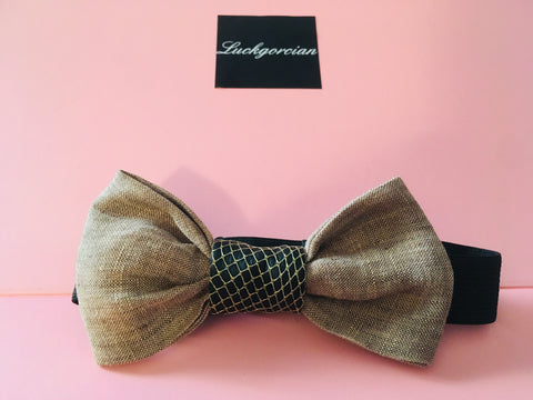 Linen glamour bow tie